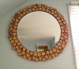 wooden slice design mirror