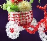 Beaded Tricycle Flower Vase...পুতির ট্রাইসাইকেল ফুলদানি