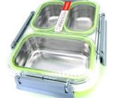 Tedemei SS Lunch Box Tiffin Snacks With 3 Compartments