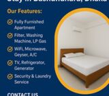 There are two-room furnished serviced apartments