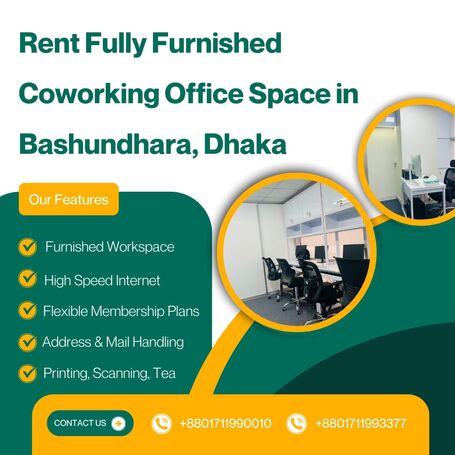 Furnished Co-Working Office Space for Rent in Bashundhara R/A