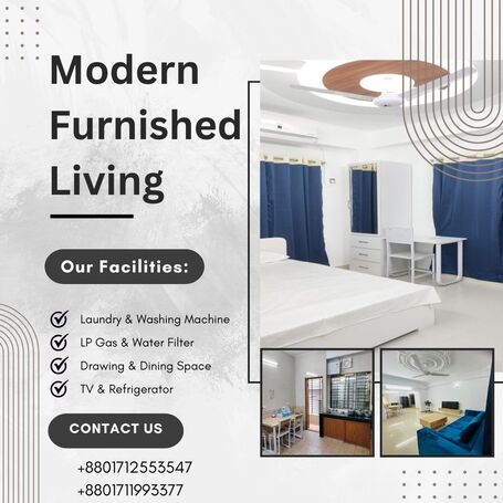 Beautifully Furnished 2-Room Apartment for Rent in Bashundhara R/A