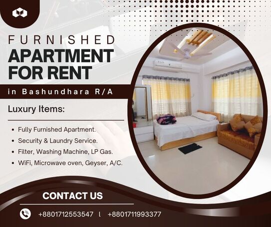 4BHK Fully Furnished Serviced Apartment for Rent – Bashundhara R/A, Dhaka