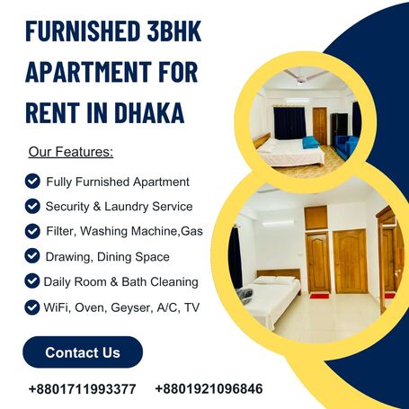 Premium Luxury 3-Bedroom Apartment Rent in Bashundhara R/A,Dhaka