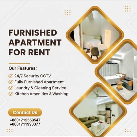 Cozy 2-Room Studio Apartment Rent in Bashundhara R/A
