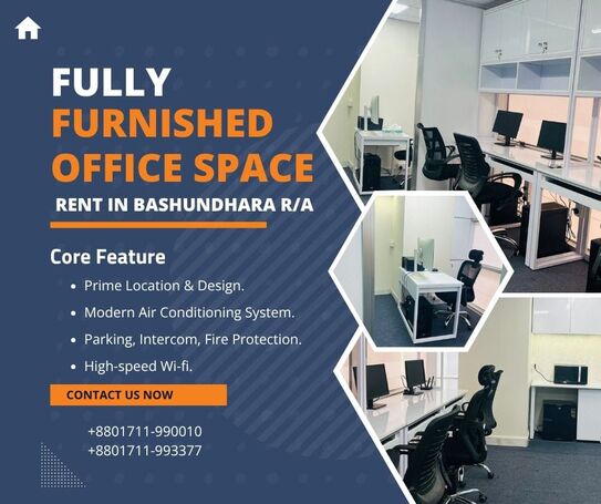 Corporate-Style Furnished Office for Rent in Bashundhara, Dhaka