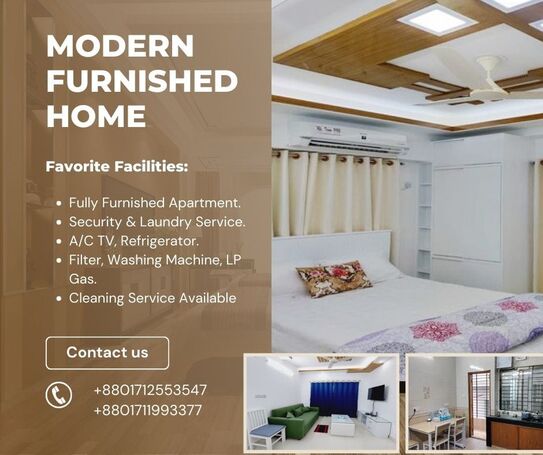 Furnished 3-Bedroom Flat Rent in Bashundhara R/A,Dhaka