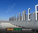SS letter Steel Nameplate for Business Tower BD.