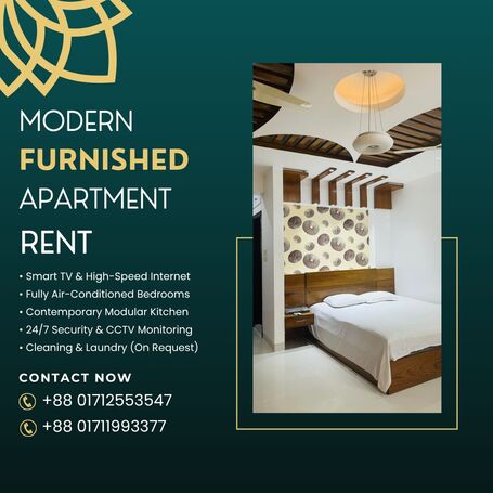 Modern-2 Bed Furnished Apartment Rent in Bashundhara r/a