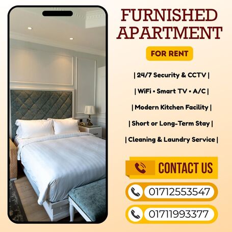 Cozy & Fully Furnished 2-Room Apartment for Rent – Bashundhara R/A